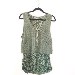 ATHLETA Med Top Tank Layer Paisley Floral Burnout